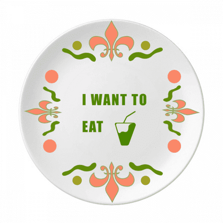 

Drink Desire Life Art Deco Fashion Flower Ceramics Plate Tableware Dinner Dish