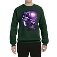 thumbnail image 2 of Wild Bobby, Fantasy Wolf Howling at The Full Moon Animal Lover Unisex Crewneck Graphic Sweatshirt, Forest Green, 2XL, 2 of 3