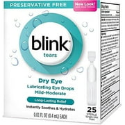 Blink Tears Lubricating Eye Drops Mild-Moderate Dry Eye, 25 Count - 0.01 oz (4 Pack)