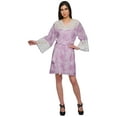 thumbnail image 2 of Moomaya Cotton Robe Plus Size Women Dressing Gown Printed Nightwear With Lace, 2 of 6