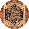 thumbnail image 1 of Ahgly Company Indoor Round Abstract Gold Abstract Area Rugs, 8' Round, 1 of 6