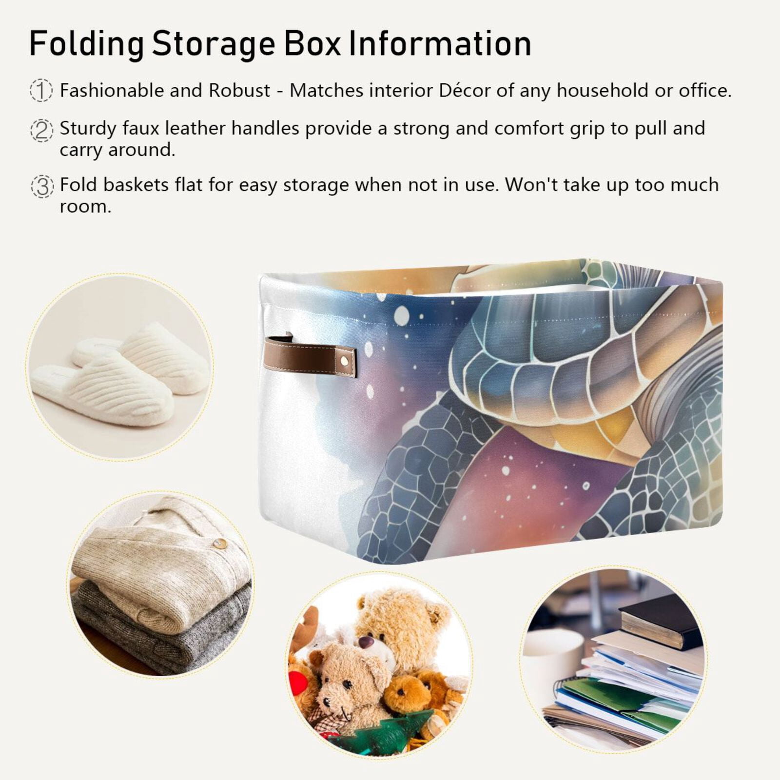 Turtle Storage Bins Baskets With Handles Storage Box Clothes Organizer Organization Toys