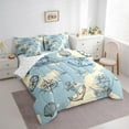 thumbnail image 3 of Castle Fairy Anchor Wheel Compass 7 Pieces Bedding Comforter Set,Nautical Theme Full Bedding Set Lightweight,Seashell Starfish Fitted Sheet Flat Sheet,Ultra Soft Ocean Home Decor,Reversible, 3 of 8