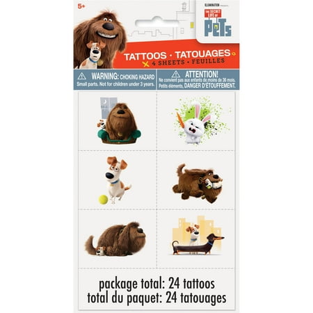 The Secret Life of Pets Tattoos, 24ct (Best Female Private Parts Tattoos)