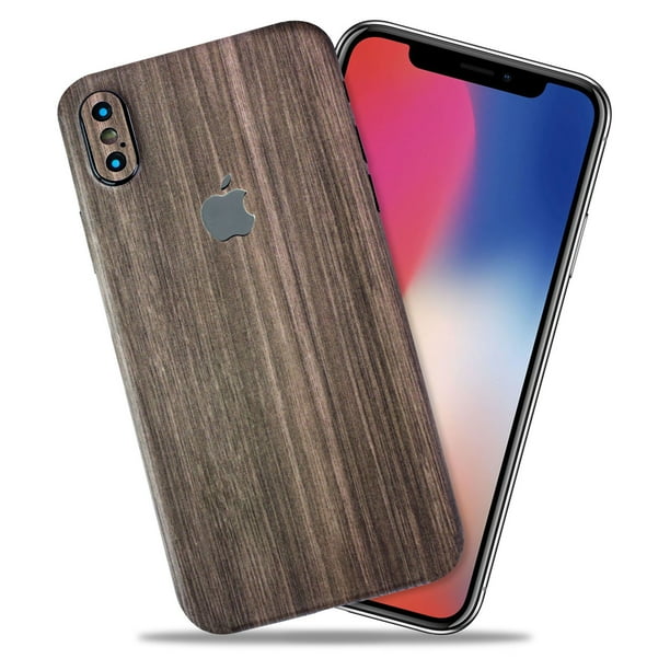 Brown Wood Texture Protective Skin Decal For Apple Iphone X Vinyl Wrap Cover Back 1 Pk Camera 4 Pk By Golemguard Walmart Com