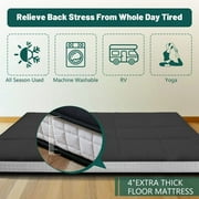Japanese Floor Mattress, Futon Mattress, Foldable & Portable, Roll Up Mattress Tatami Mat Sleeping Pad with Storage Bag
