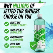 Oh Yuk Jetted Tub Cleaner for Jacuzzis, Bathtubs, Whirlpools - 16 fl oz