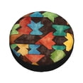 thumbnail image 3 of Multi-Size Car Tire Dust Cover Sunscreen, Corrosion, Dust And Water Keep Spare Tires Clean Saddlebrown Colorful Houndstooth Hand-Drawn Sketch_3 15 Inch, 3 of 8