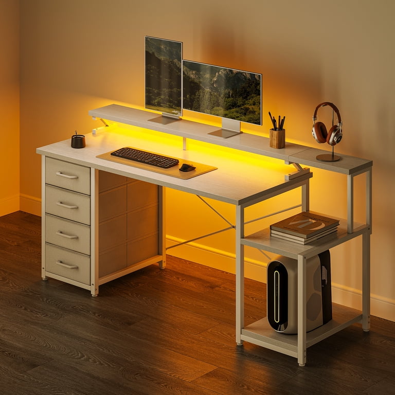 Casacomoda 55 Inch Computer Desk with USB Ports and Power Outlets