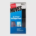 thumbnail image 2 of Hanes Moves Premium Men's Anti-Chafe Total Support Pouch X-Temp Long Leg Boxer Briefs, Gray/Black, 2-Pack, Size: S-XL, 2 of 6