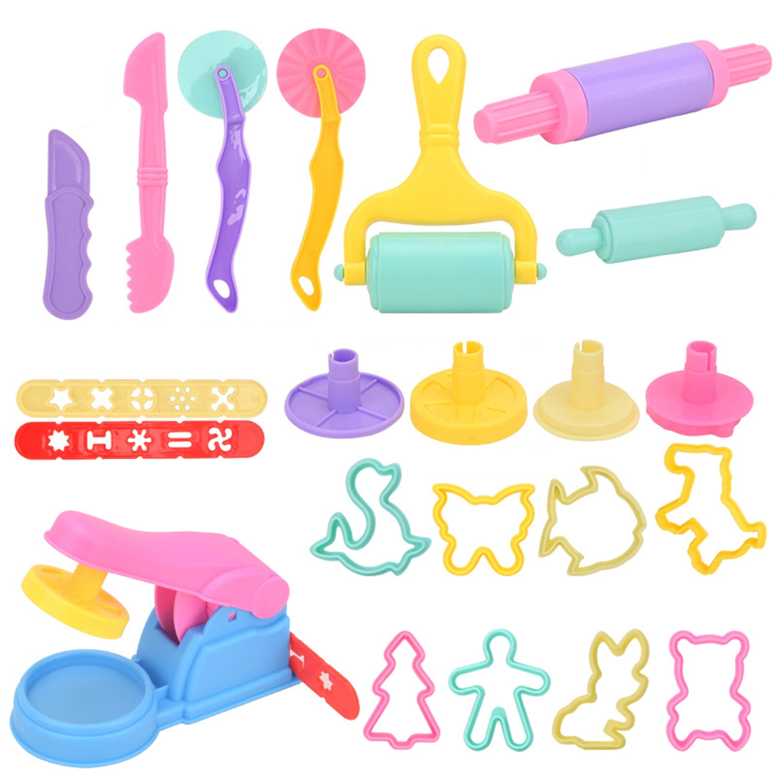 YMH Pretend Food Molds Colorful Food Molds 22piece Noodle Machine