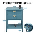 thumbnail image 2 of LFGUIZO 30.7" Tall Blue Accent Side Table with 2 Storage Drawers,  Bedside Table with Open Shelf, Modern Wood End Table for Bedroom  Living Room, Gold Handles, 2 of 8