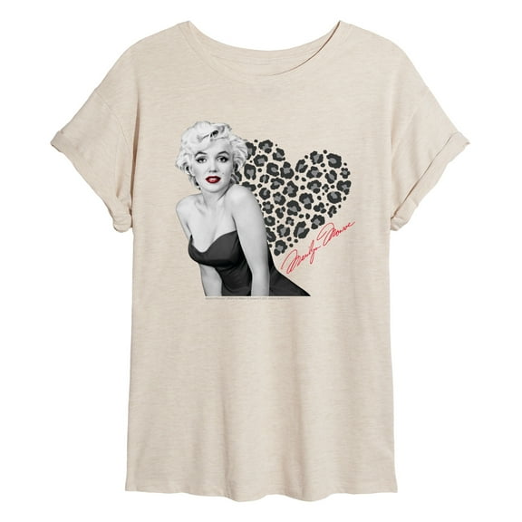 Marilyn Monroe - Pop Culture Icon - Early Years - Leopard Heart - Juniors Ideal Flowy Muscle T-Shirt