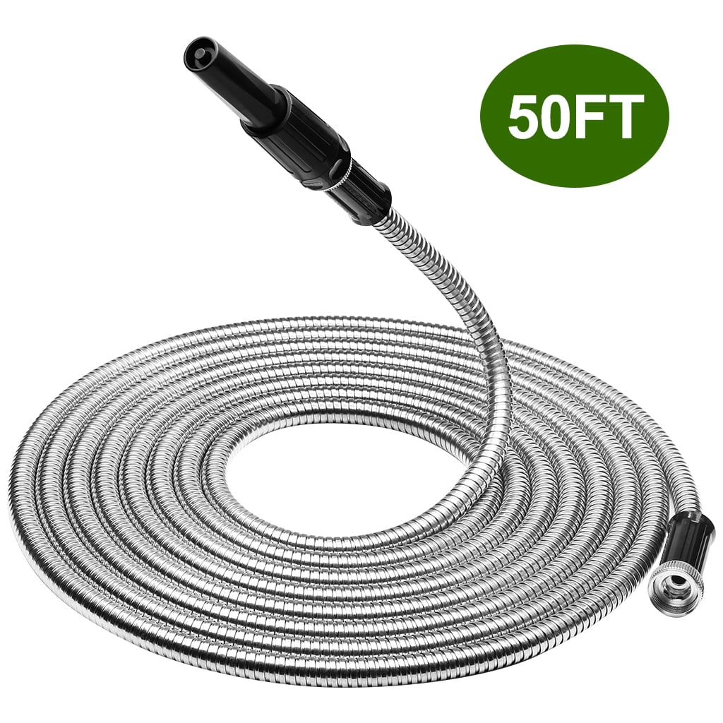 304 Stainless Steel Garden Hose, Heavy Duty Metal Watering