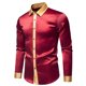 thumbnail image 1 of Blusa y camisa de manga larga con cuello vuelto para hombre, blusa informal de moda con botones y retazos, blusa de manga larga con cuello vuelto, blusa de poliéster para hombre, 1 of 7