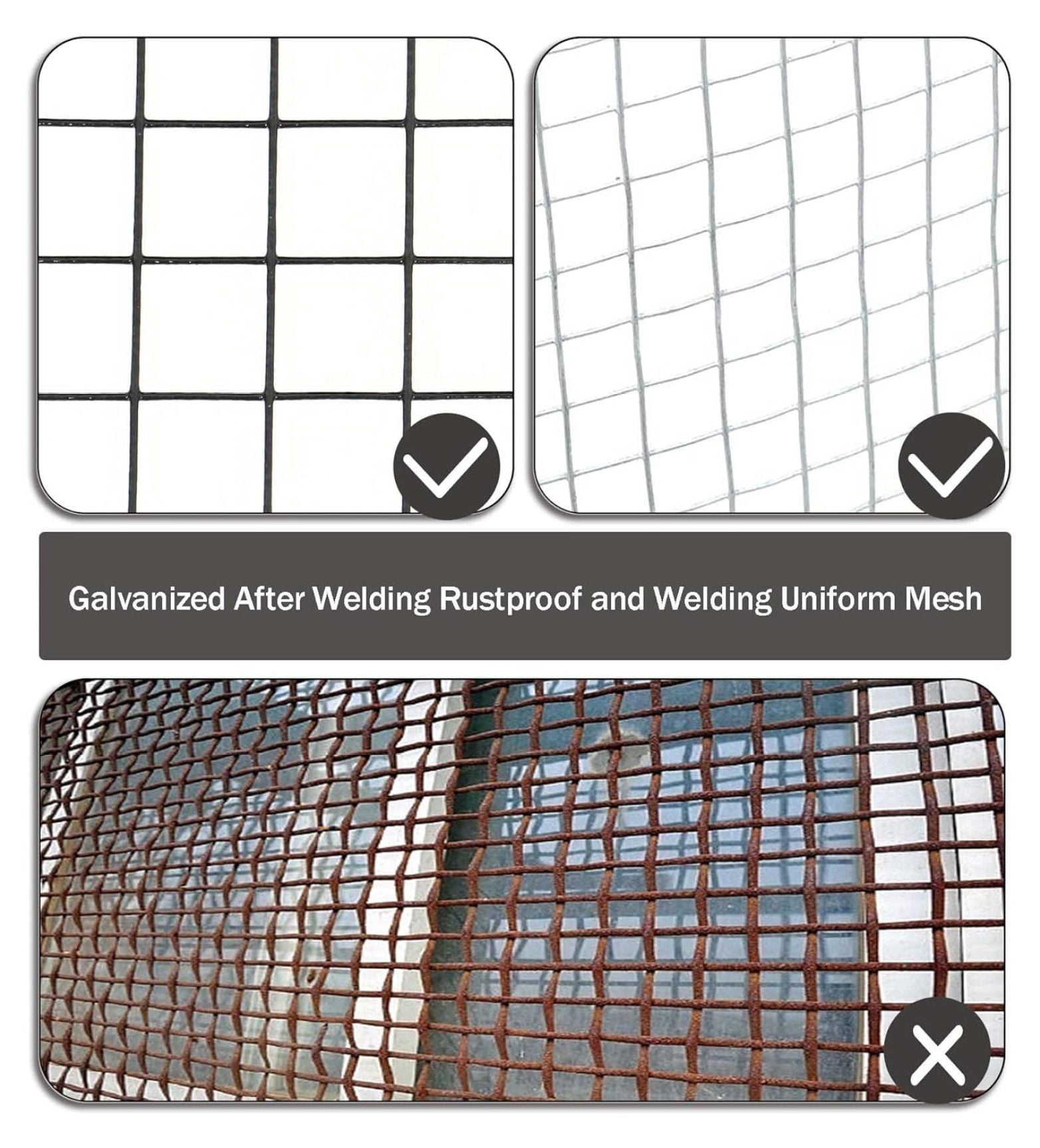 1 in Hardware Cloth, 24 in x 50 ft Chicken Wire Fence, Chicken Wire Mesh Roll for Rabbit Cages, Chicken Coop Fences and Poultry Enclosures(16 Gauge, Black)