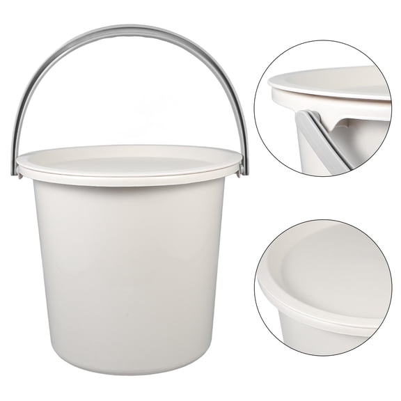 ETHZZLE Plastic Water Bucket with Lid and Handles, Multipurpose Laundry Basket for Bathroom Cleaning and Household Use