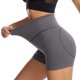 thumbnail image 4 of Gibobby Pantalones cortos de yoga Pantalones deportivos de cintura alta para mujer, pantalón liso, a la moda(Gris,G), 4 of 5