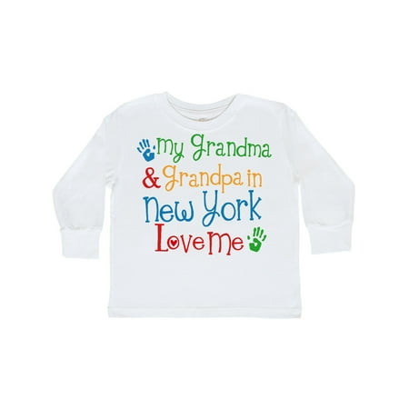 

Inktastic New York Grandma Loves Me Gift Toddler Boy or Toddler Girl Long Sleeve T-Shirt