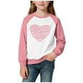 thumbnail image 2 of Girls Valentine's Day Sweatshirt Kids Pink Heart Crewneck | Long Sleeve Cute Top | Valentine's Gift for Girls Age 4 5 6 7 8 to 14 Years,Size 11-12 T, 2 of 5