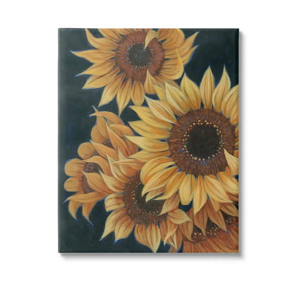 Stupell Industries Sunflowers with Curling Petals Botanical & Floral Painting Gallery Wrapped Canvas Art Print Wall Art, 16 x 20