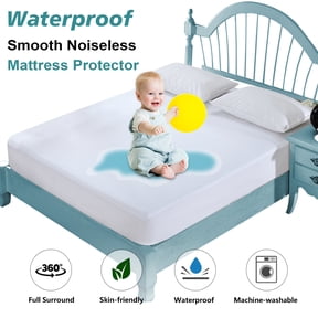 Kayfia Waterproof Noiseless Mattress Protector Cover Sheets Deep-Pocket Design Twin Size