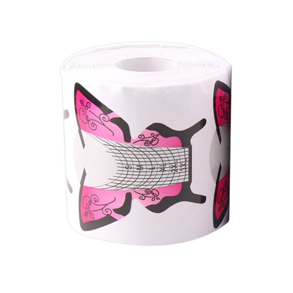 Nail Stickers 300PCS/ 1 Roll Nail Art Paper Tray Nails Extension Stylish Nail Guide Stickers Nail Forms Shaped Nail Tips Manicure Extension Tools Accessories for Home Salon Manicure Tools