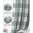 thumbnail image 3 of Green Farmhouse Blackout Curtains for Bedroom Living Room Darkening Curtains 84 Inch Length 2 Panels Set Buffalo Plaid Check Lattice White Grid Window Curtain Window Treatment Grommet Drapes 42"x84", 3 of 9