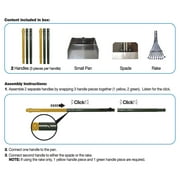 Four Paws Wee-Wee Dog Poop Rake, Spade & Pan, Black Metal & Wood Pooper Scooper Set, SM