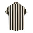 thumbnail image 6 of Tops for Men Plus Size Short Sleeve Lapel Button Stripe Color Block Printing Casual Turndown Collar Shirt Blouse Beige XXXXXL, 6 of 6