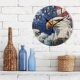 thumbnail image 3 of American Flag and Eagle Round Wall Clock Battery Operated Silent Non-Ticking Bedroom Office Kitchen Home School Decor 10"(Black), 3 of 10
