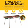 thumbnail image 4 of Red Plaid Christmas Table Cloths for 8 Foot Rectangle Tables, Xmas Tree Ball Snowflake Winter Gifts Patio Waterproof Elastic Fitted Tablecloths, Washable Rectangular Table Cover for Camping, 4 of 8