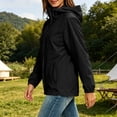 thumbnail image 2 of GERsome Women's Waterproof Jacket Full Zip Lightweight Travel Hiking Hooded Rain Coat with Pocket Black L, 2 of 7