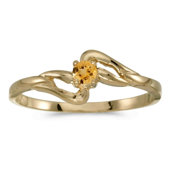 14k Yellow Gold Round Citrine Ring