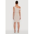 thumbnail image 4 of Womens Asymmetrical Shoulder Ruched Side Mini Dress, 4 of 4