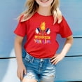 thumbnail image 2 of Hauts d'Été Unisexes pour Enfants Mode Été T-Shirt Imprimé Manches Courtes Col Rond Chemises Rouge Garçon 10 Ans-11 Ans, 2 of 4