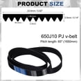 thumbnail image 2 of 650J10 PJ V-Ribbed Belt 10 Ribs 65" Length x 0.92" Width x 0.14" Height, EPDM Rubber Poly V Belt, Multi Wedge Micro V Belt, 2 of 5