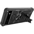 thumbnail image 4 of Compatible for Google Pixel 6a Case w/Tempered Glass Screen Protector [Military Grade] Ring Car Mount Kickstand Shockproof Hard Phone Case - Black, 4 of 8