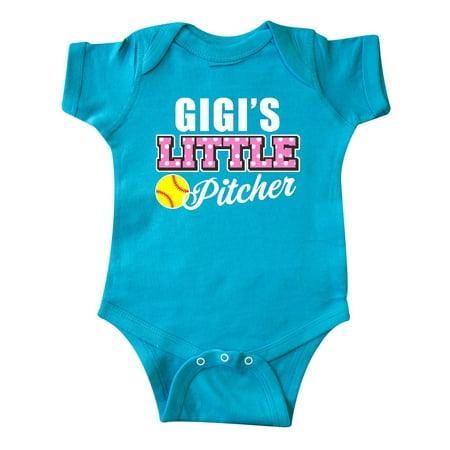 

Inktastic Gigis Little Pitcher Softball in White Gift Baby Girl Bodysuit