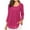 Hot Pink, variant on Busydd Womens Tops 3/4 Length Sleeve Round Neck Spring Summer Blouses Sequin Tops for Women Trendy Casual Pleated Going Out Tops Solid Color Versatile T Shirts