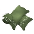 thumbnail image 4 of BedDecor Dual Tone Embroidery Duvet Set(Oversize King):White-Bordered Pillowcases with Coordinated Sage Embroidery, 4 of 5