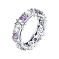 thumbnail image 2 of Dujiujun Faux Diamond Ring Shiny Crossed Ladies Crossover Two-tone Zircons Ring Party Supply, 2 of 7