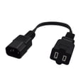 thumbnail image 2 of Cable de extensión de alimentación de CA,Enchufe IEC 320 C14 macho estándar americano hembra,Enchufe IEC 320 C14 al cable de alimentación estándar americano,IEC 320 C14 al cable de, 2 of 9