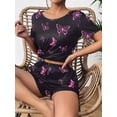 thumbnail image 5 of Ekouaer Women's Pajama Sets Short Sleeve Pjs 2 Piece Top and Shorts Sleepwear Comfy Soft Lounge Sets with Pockets, 5 of 6