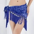 thumbnail image 2 of QATAINLAV Boho Belly Dance Hip Scarf for Women with Tassels Sequin Triangle Wrap Skirt Featival Costume Blue, 2 of 5