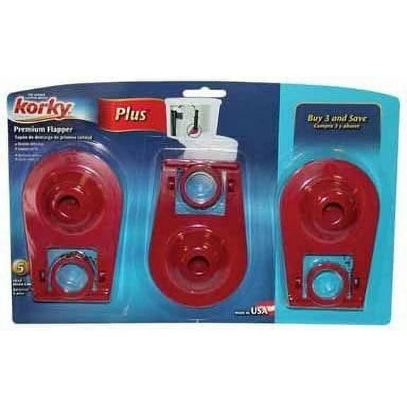 Korky Red Flapper Brass, Plastic, Rubber Red