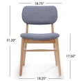 thumbnail image 4 of GZXS Mid-Century Modern Dining Chairs Set of 2, Gray Upholstered Fabric Side Chairs with Natural Rubberwood Legs, 300 lbs Weight Capacity, for Dining Room & Living Room, 4 of 10