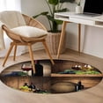 thumbnail image 4 of Small Round Rug 3Ft Washable Non-Slip, Red Wine Circle Area Rugs for Living Room Bedroom, Grapes Glasses Country Wooden Farmhouse Indoor Floor Mats Carpet Runner for Home Decor, 4 of 8