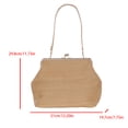 thumbnail image 2 of HUISZJ Straw Handbag, Large Capacity Kiss Lock Clutch, Woven Beach Bag for Summer Travel (Yellow), 2 of 6