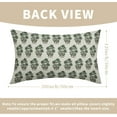 thumbnail image 4 of Green Floral Block Print Lumbar Pillow Covers 12x20 Set of 2 Chinoiserie Flower Leaves Outdoor Decorative Throw Pillows Rectangle Pillowcases Decor for Home Sofa Couch Bed, 4 of 6